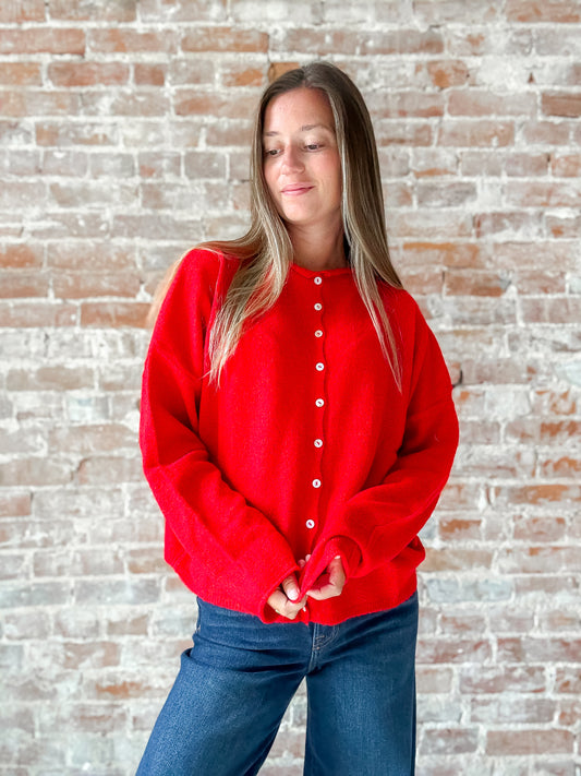 Piper Cardigan : Tomato