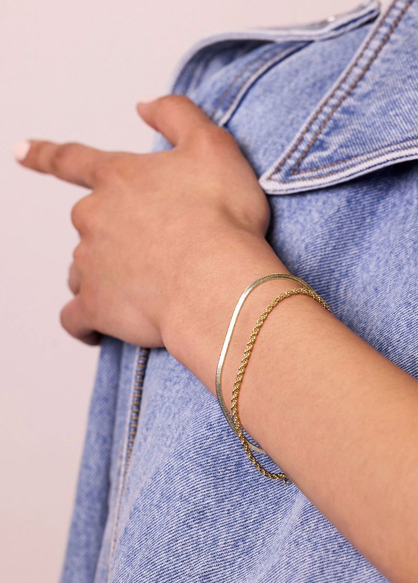 Electric Picks: Twice as Nice Bracelet in Gold