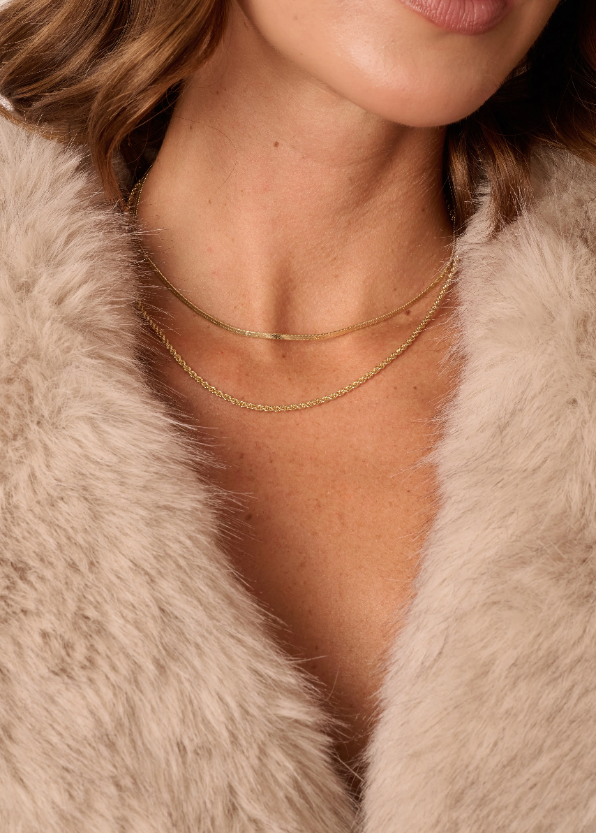 Electric Picks: Twice as Nice Necklace in Gold