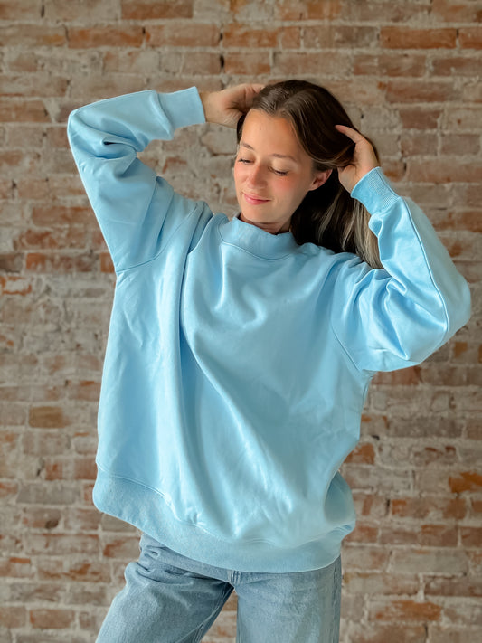 Mock Neck Sweatshirt : Berry Blue