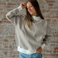 Mock Neck Sweatshirt : Brown Stripe