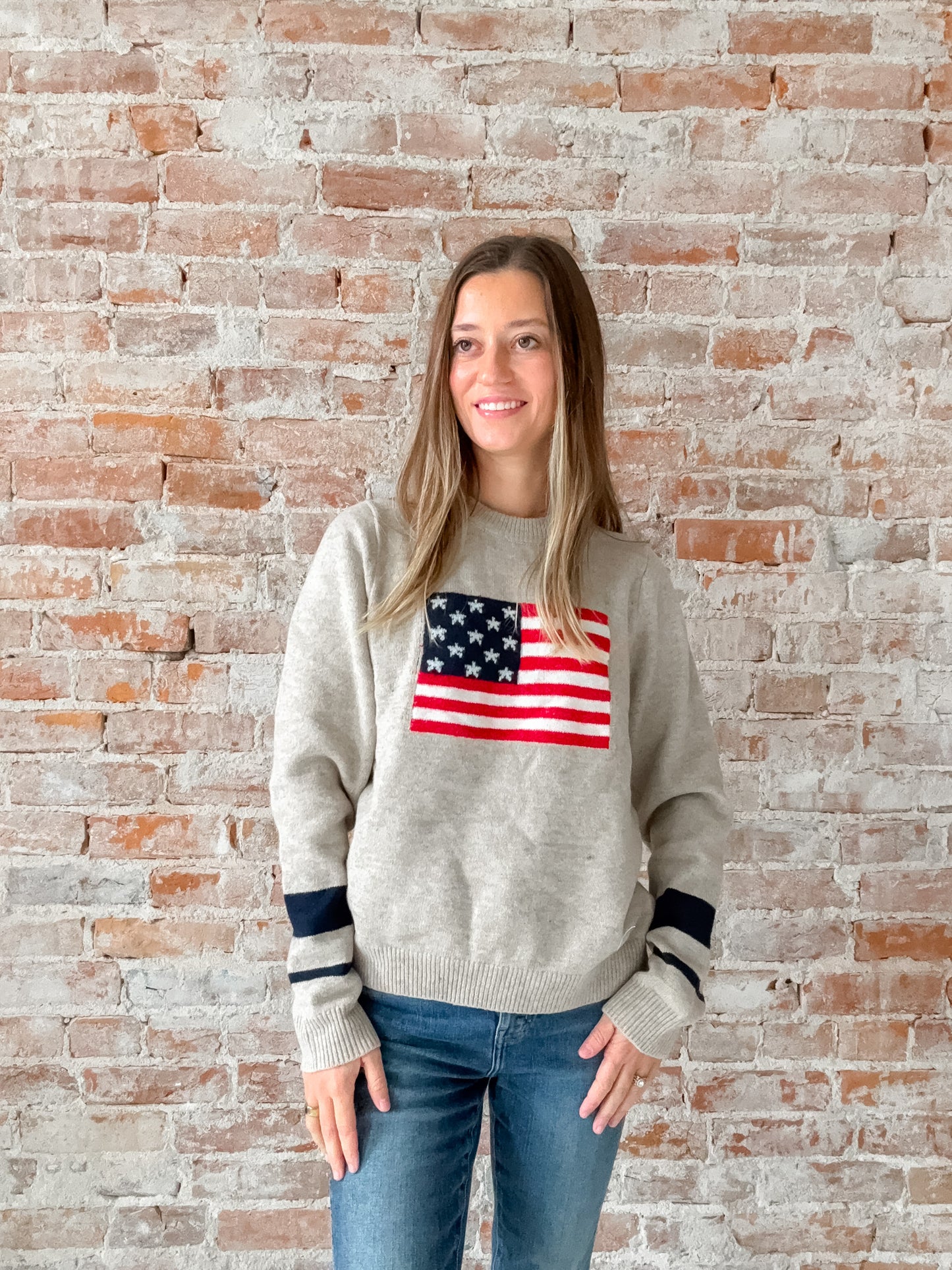 knit american flag sweater