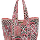 pink floral pattern tote