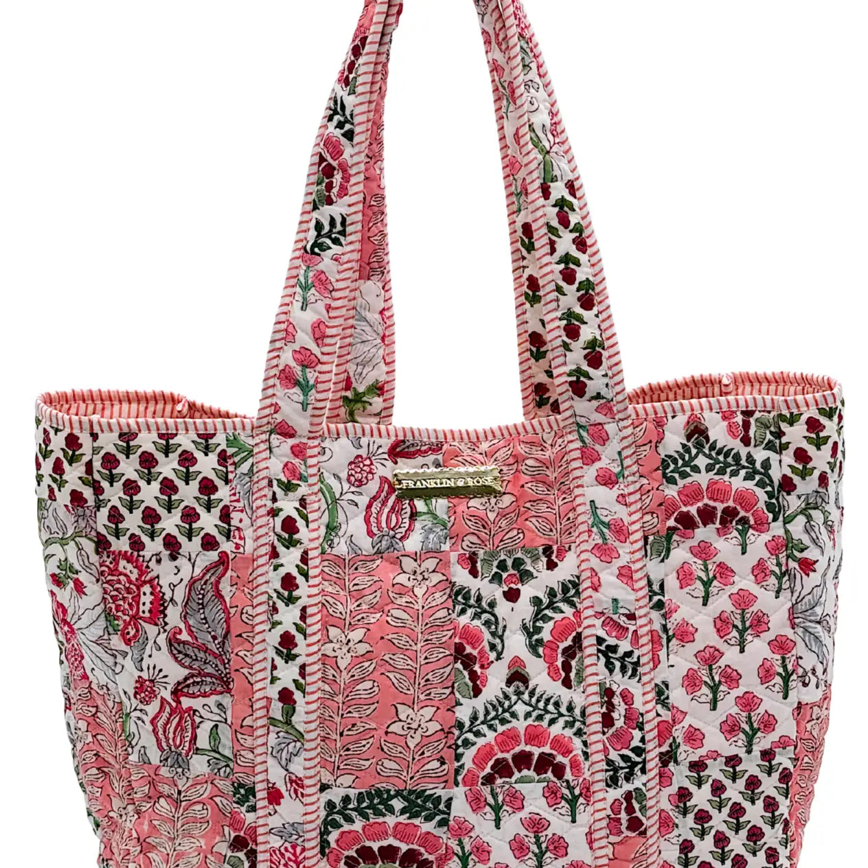 pink floral pattern tote