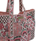 pink floral tote bag