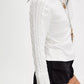 white long sleeve sweater top