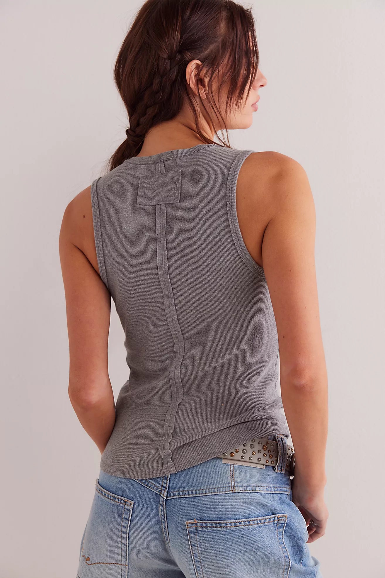 heather grey v neck tank