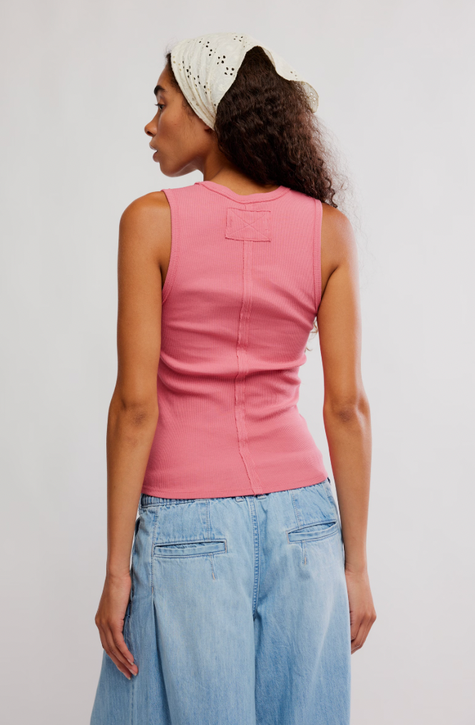 pink v neck tank