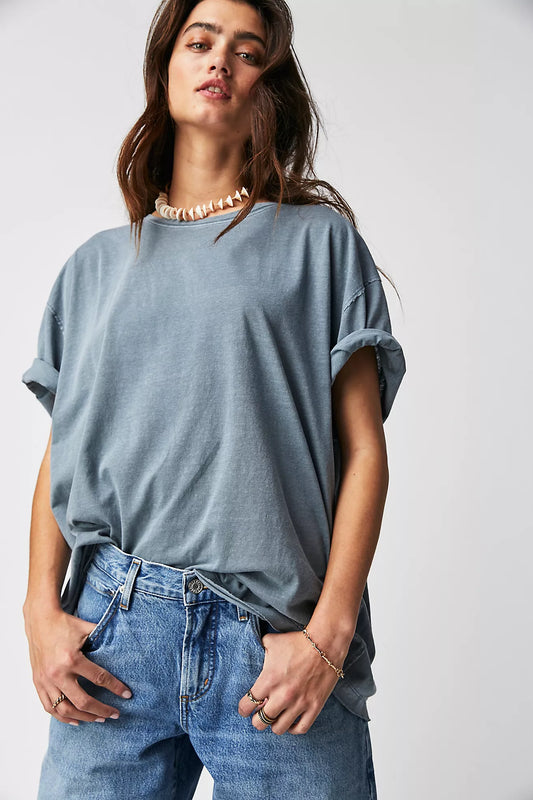 Free People : Nina Tee in Blue Mirage
