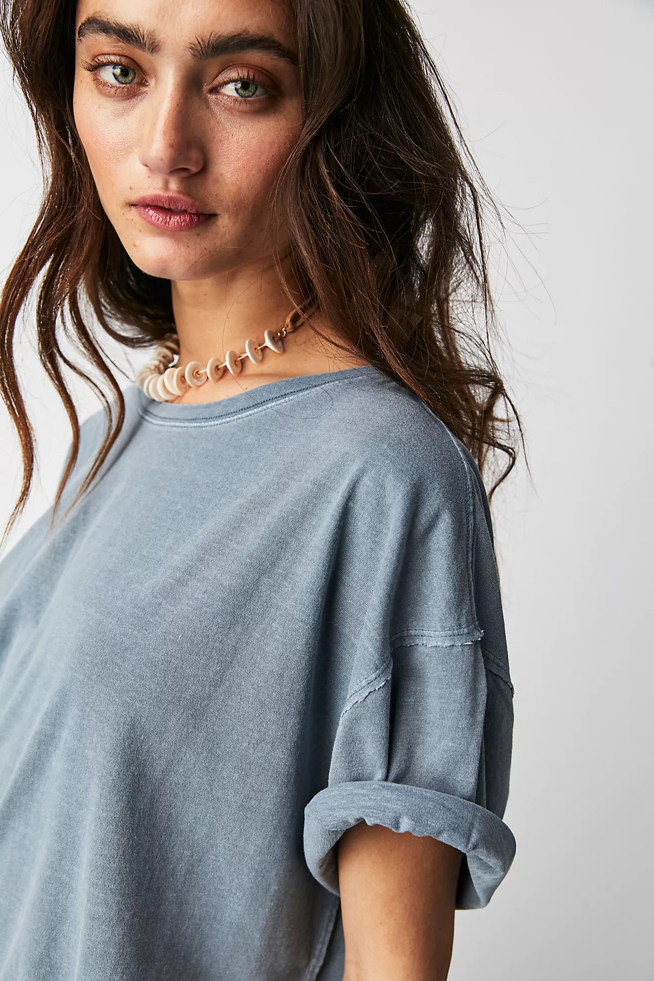 Free People : Nina Tee in Blue Mirage