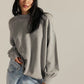 heather grey mock neck sweatshirt