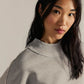 heather grey mock neck sweatshirt