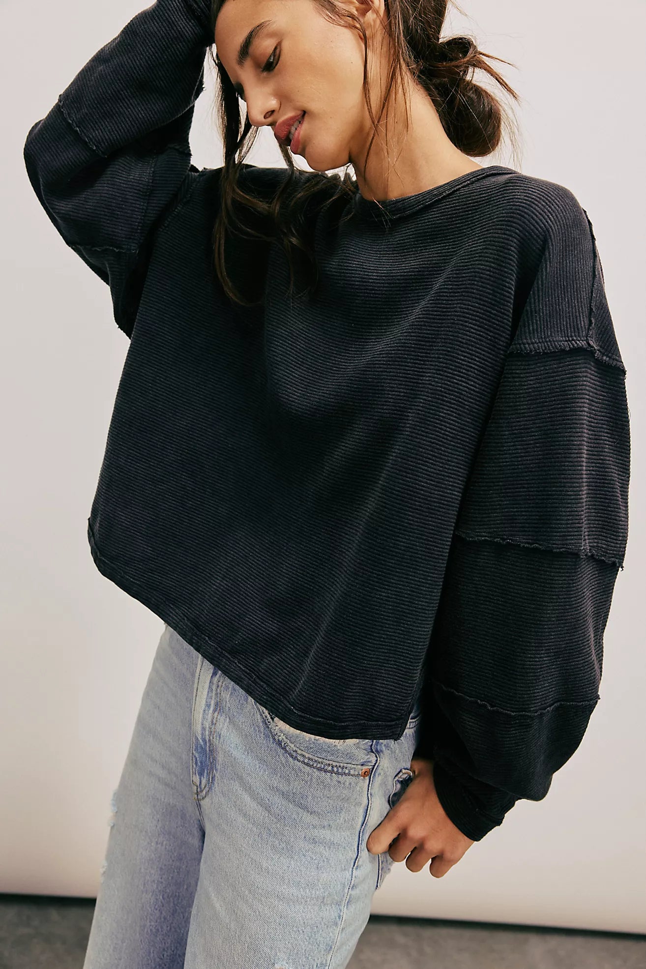 oversized black long sleeve tee