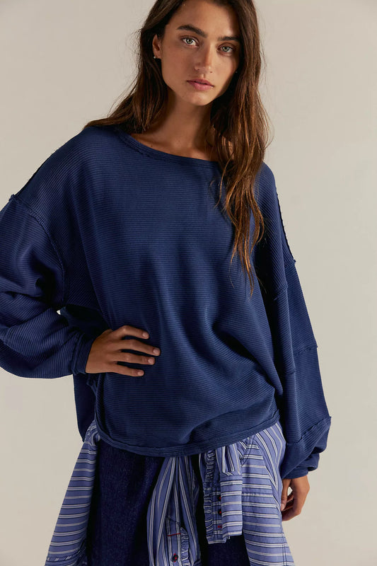 oversized navy long sleeve tee
