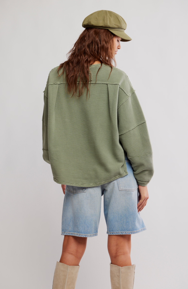 Free People: Total Eclipse Tee in Moss