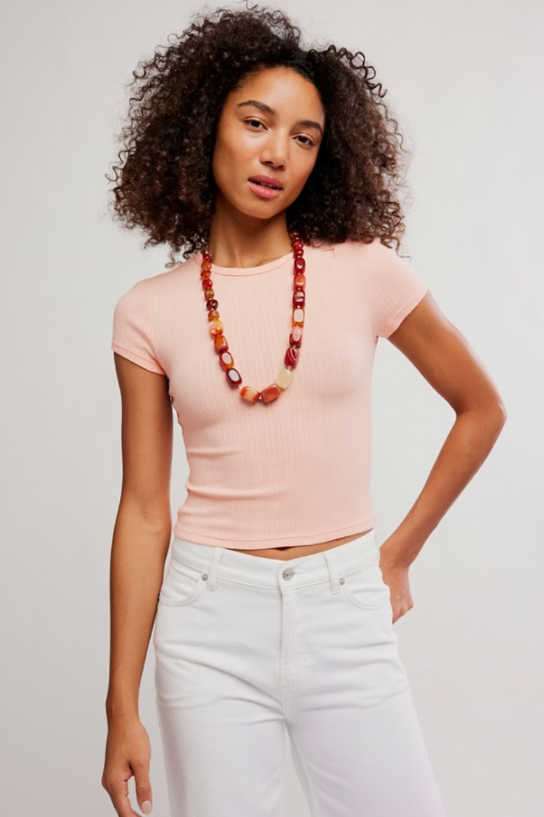 eyelet crop tee