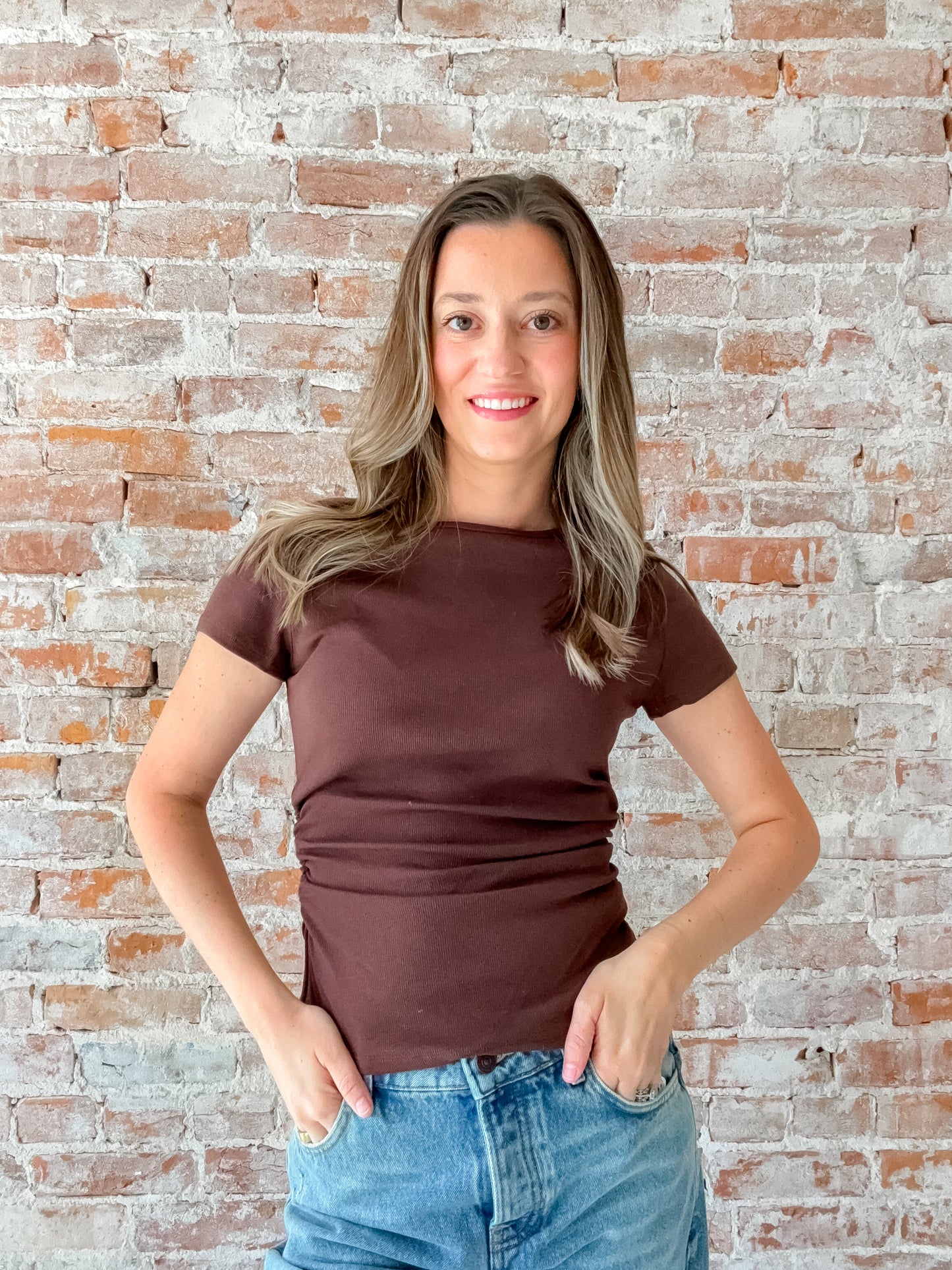 Elaina Top in Brown