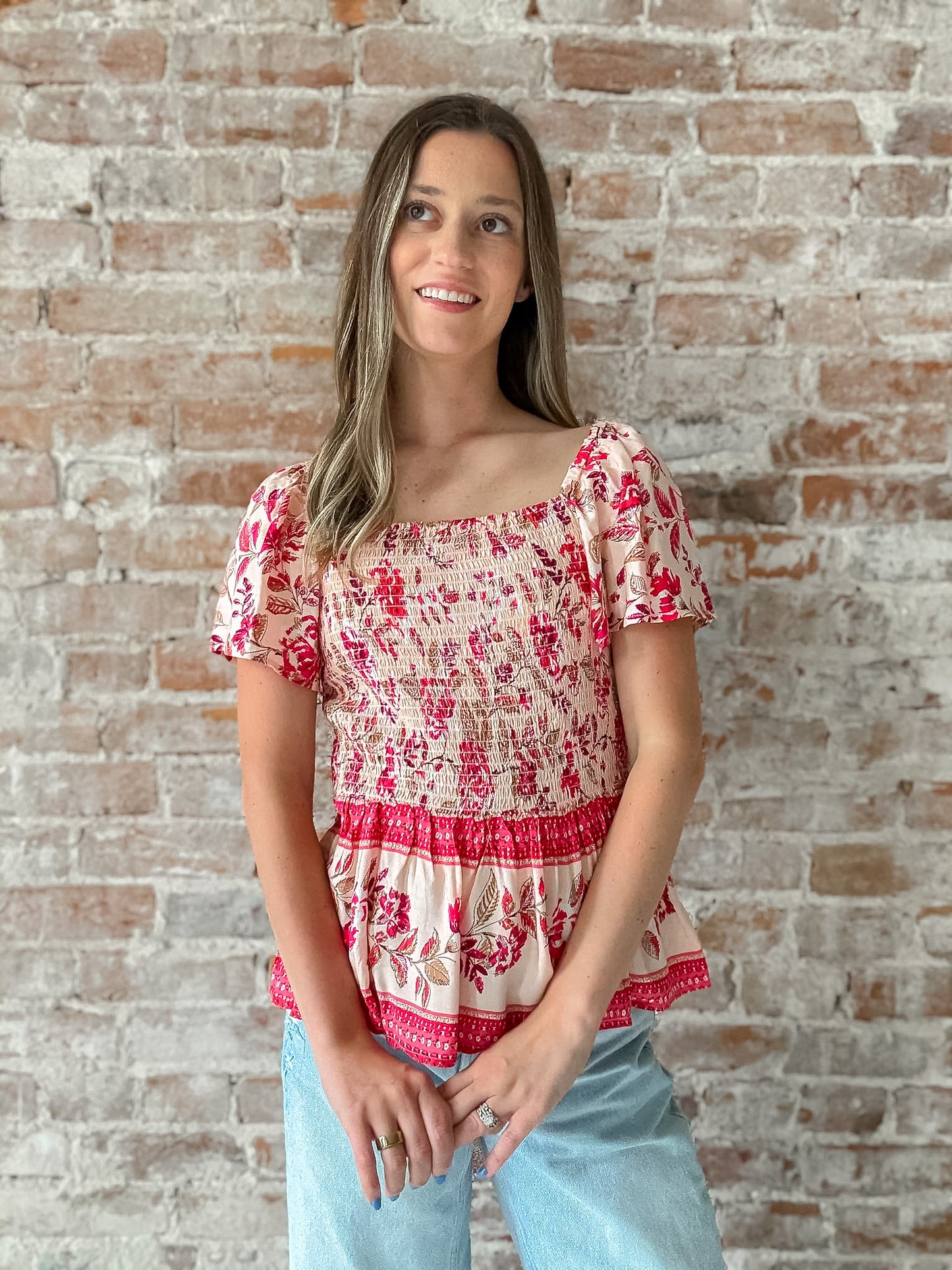 Cassandra Top in Coral