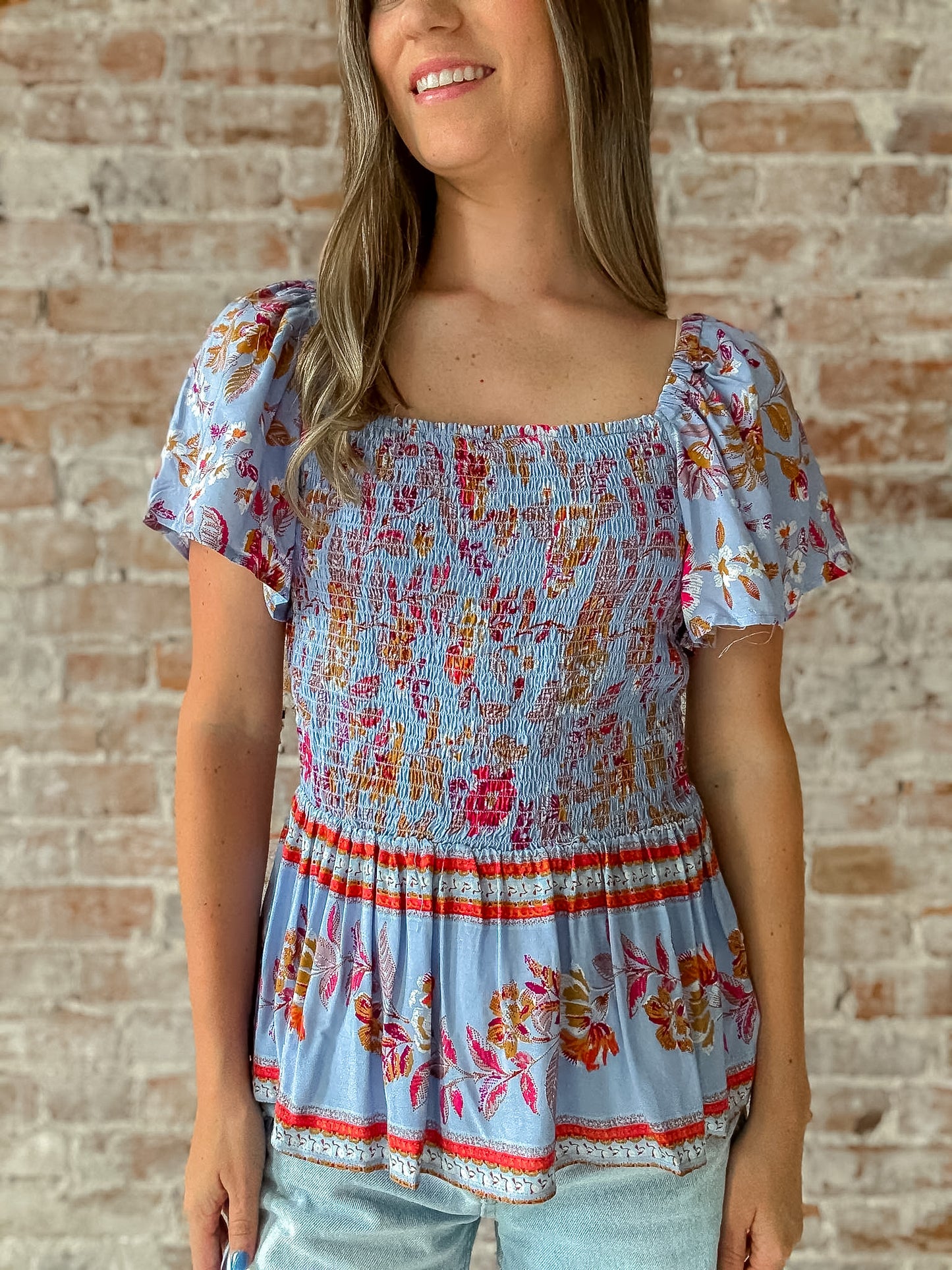 Cassandra Top in Periwinkle