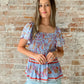 Cassandra Top in Periwinkle