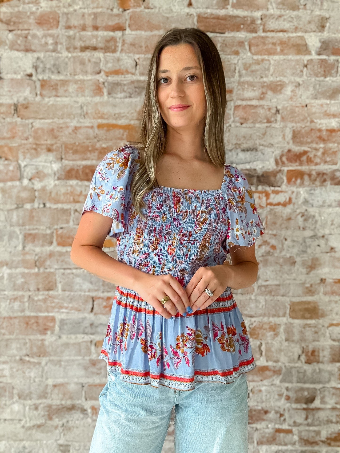 Cassandra Top in Periwinkle