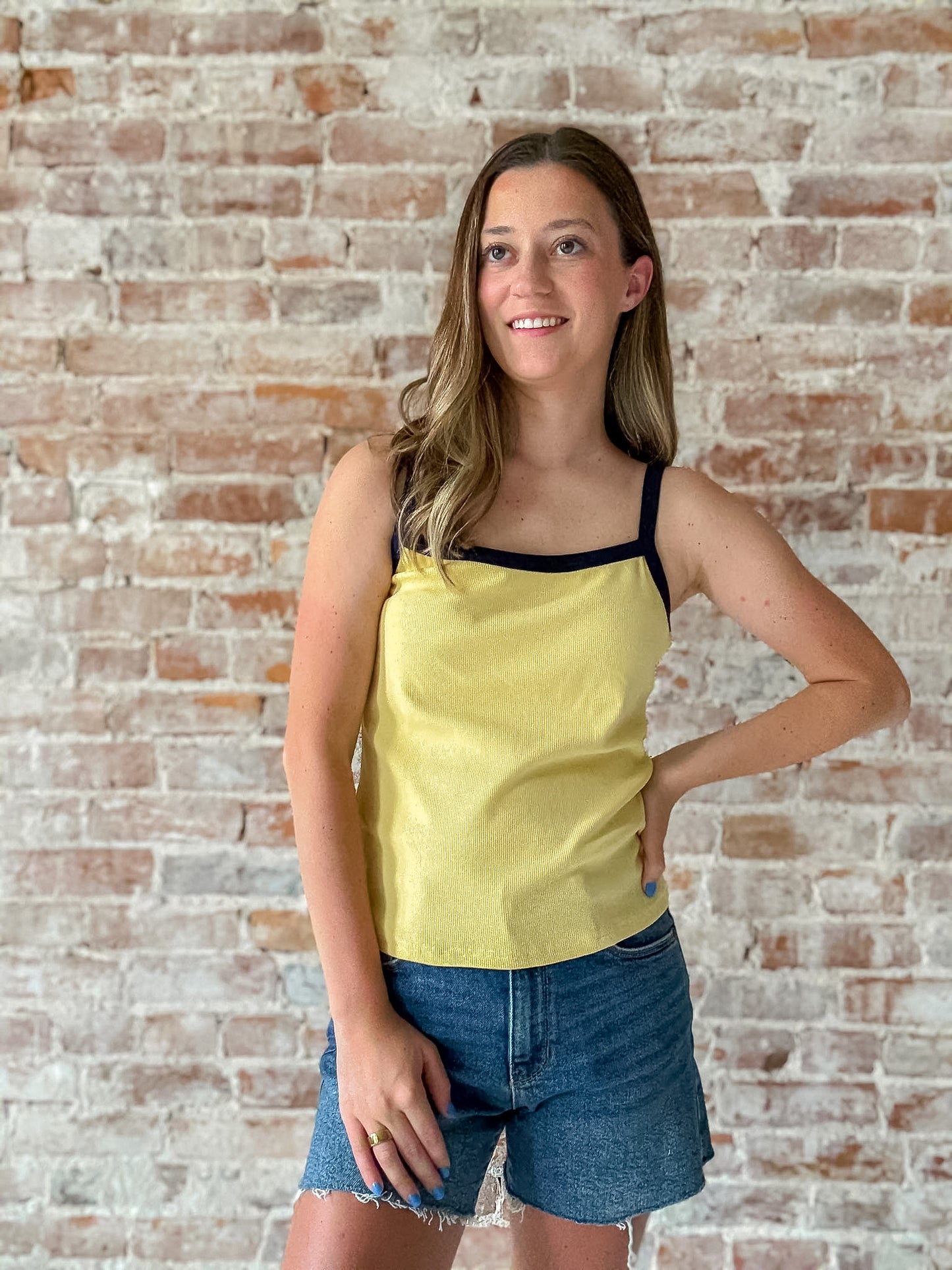 Lheane Tank in Yellow/Navy