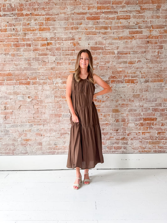 Vittoria Dress in Brown
