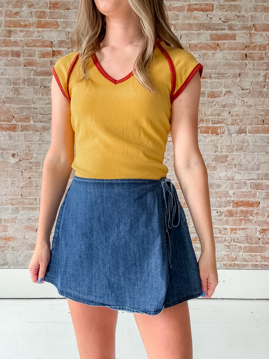 Chambray Skort