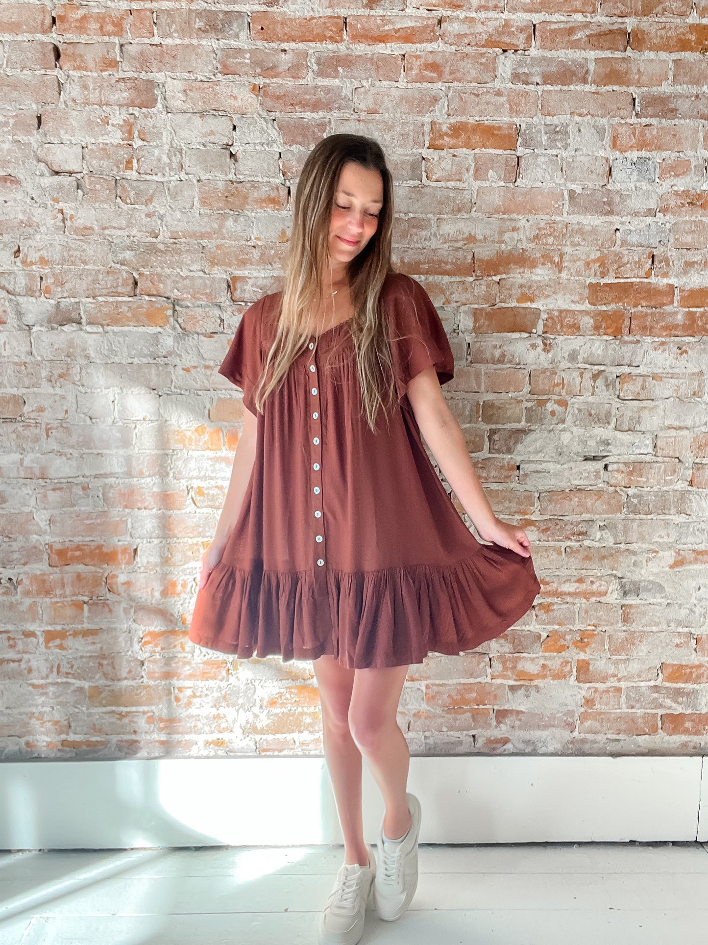 Moasic Dress : Brown