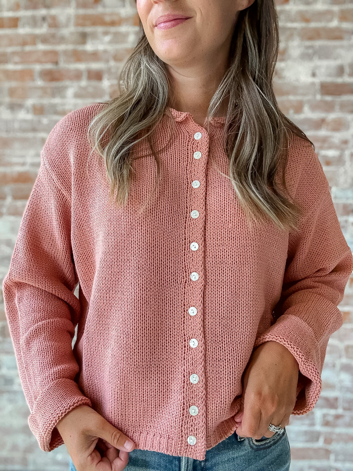Seaside Cardigan in Toasted Rose