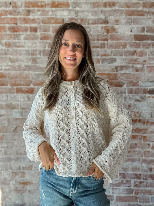 Mara Button Sweater