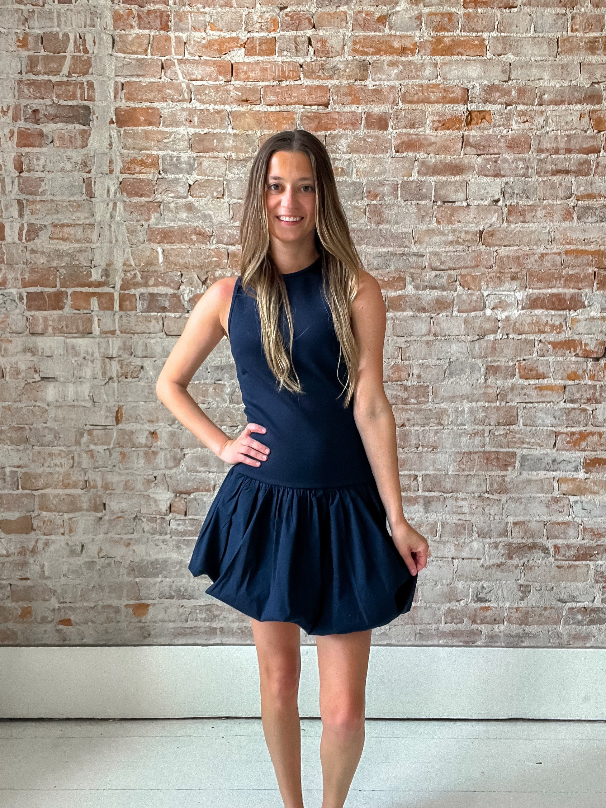Innocence Bubble Skirt Dress : Navy Adorn Clothing Co. Innocence Bubble Skirt Dress : Navy Adorn Clothing Co.