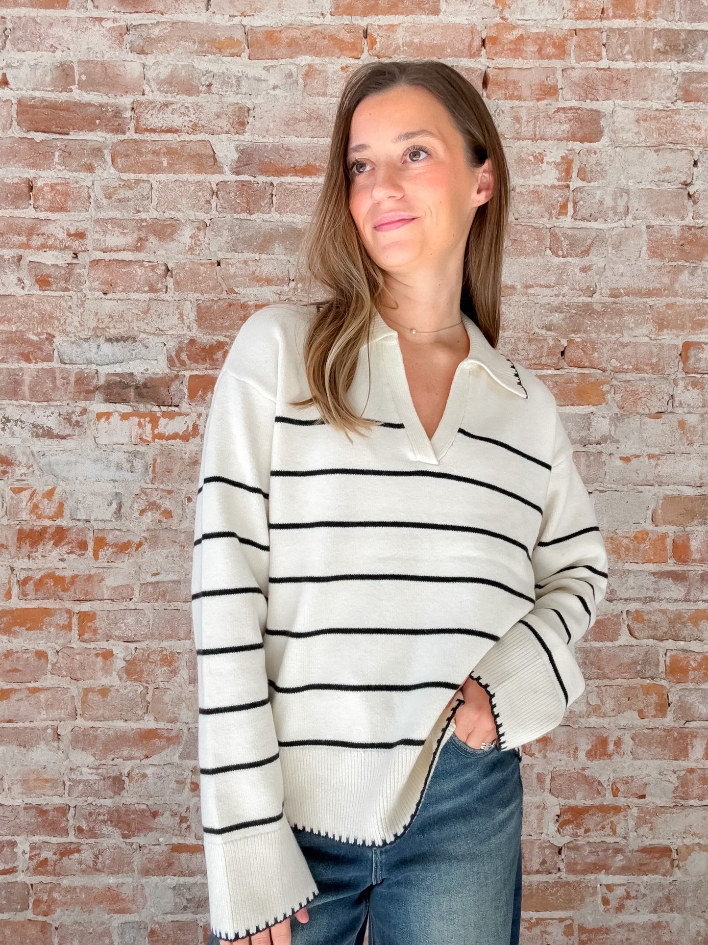 Thread & Supply: Radley Sweater in Black/Cream