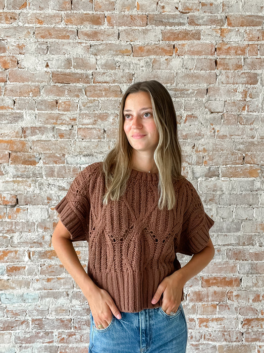 Cali Crochet Top : Brown