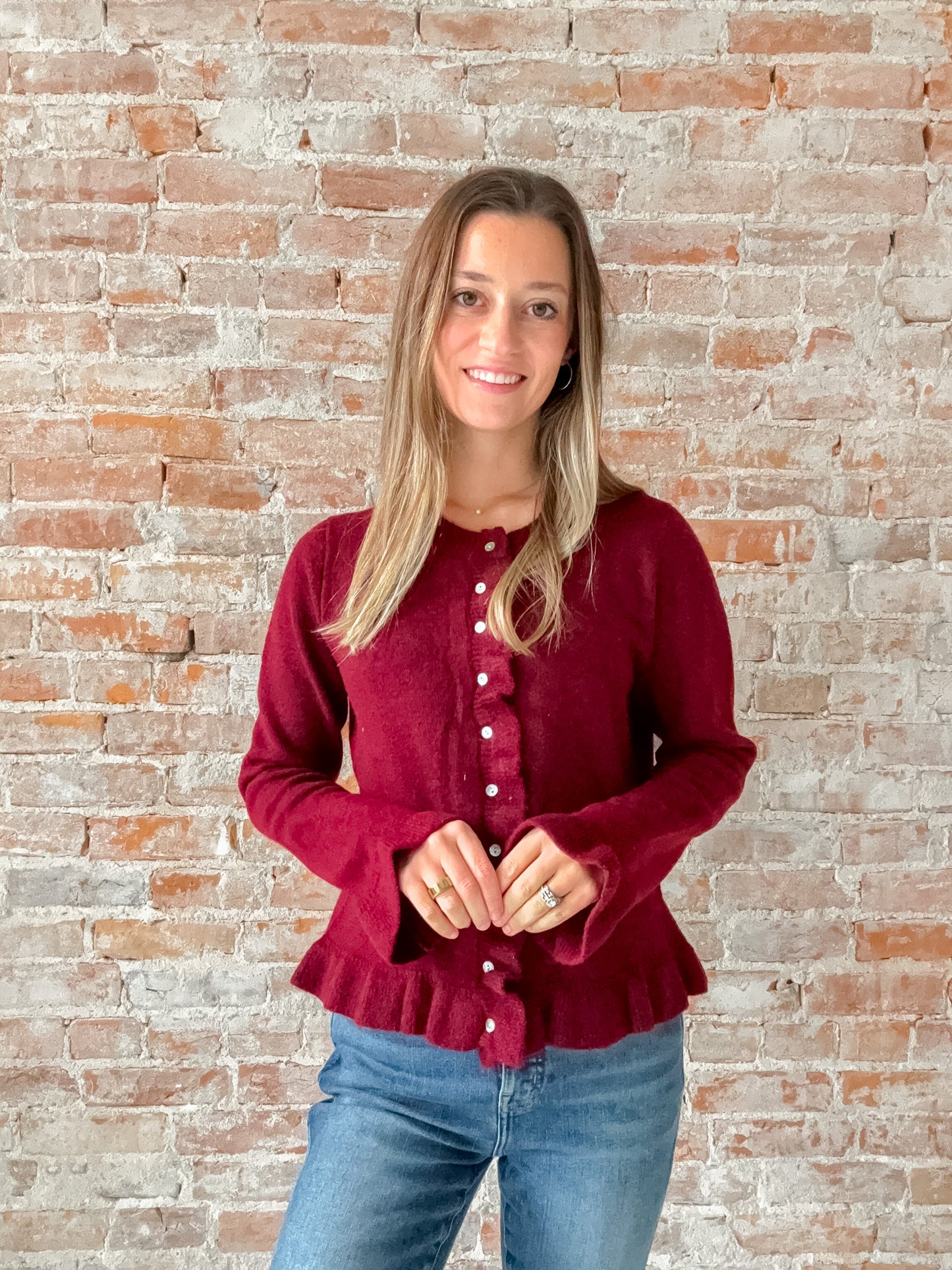 Jade Cardigan in Burgundy