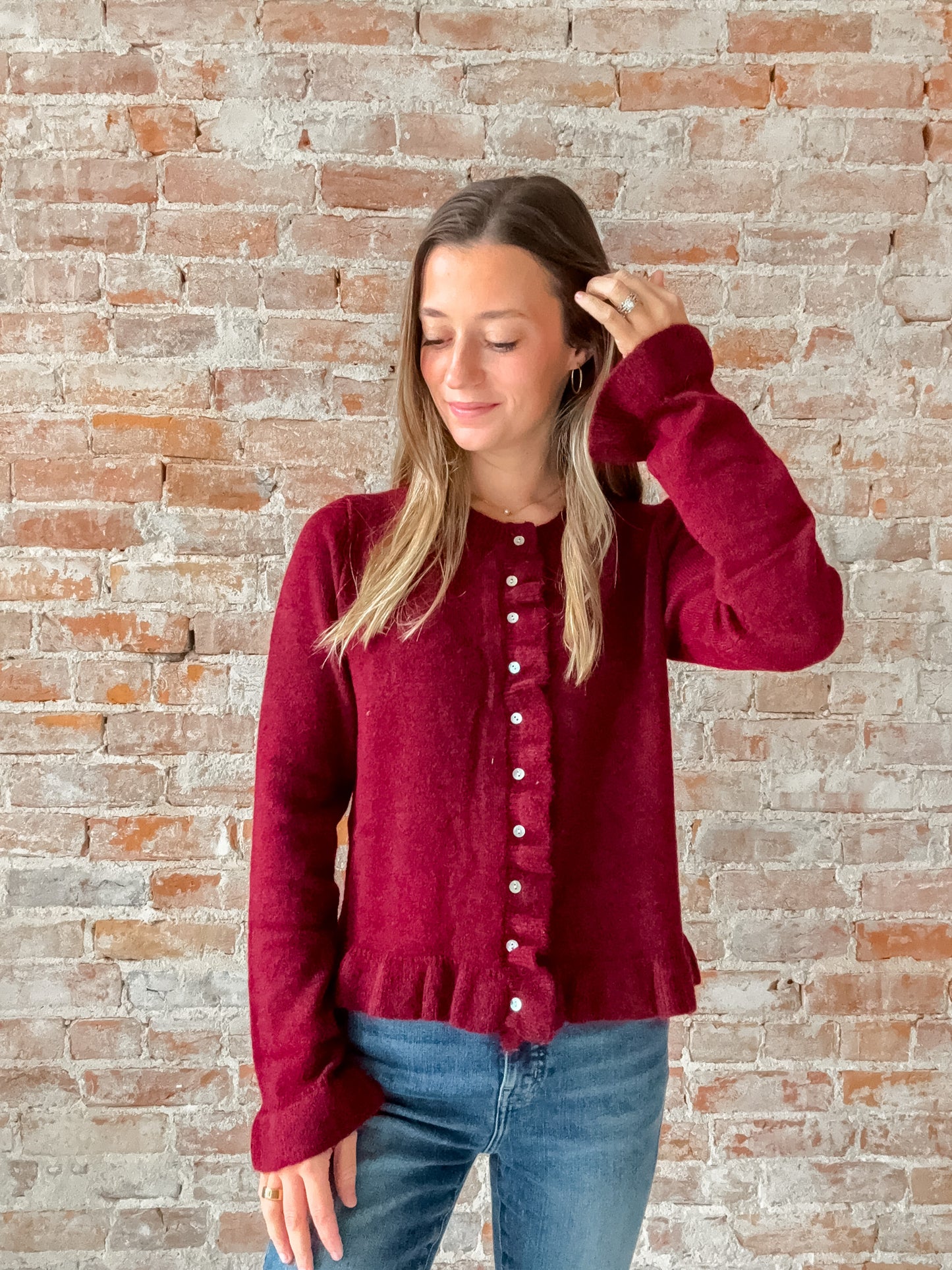 Jade Cardigan in Burgundy
