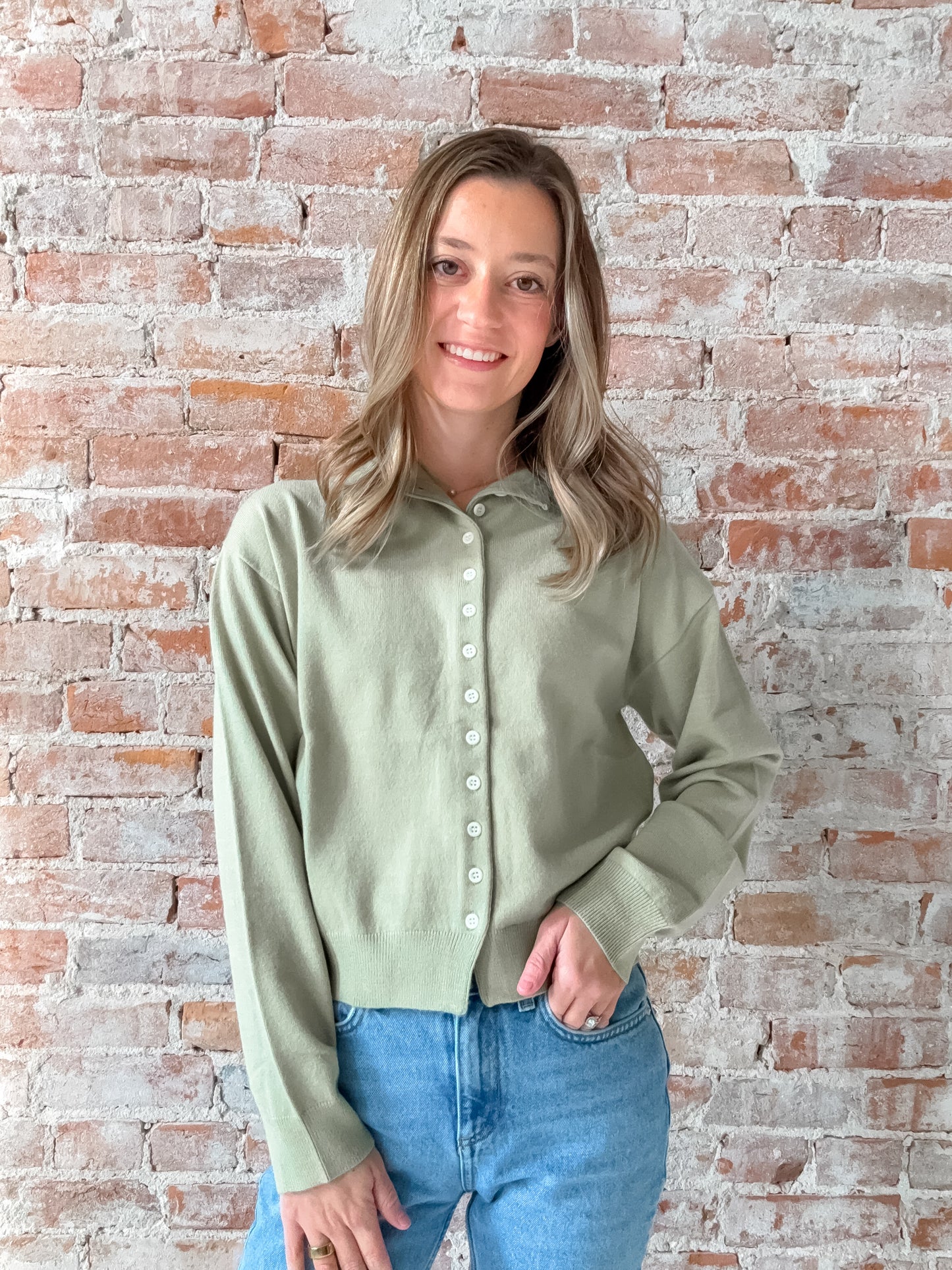 Brooks Cardigan in Sage