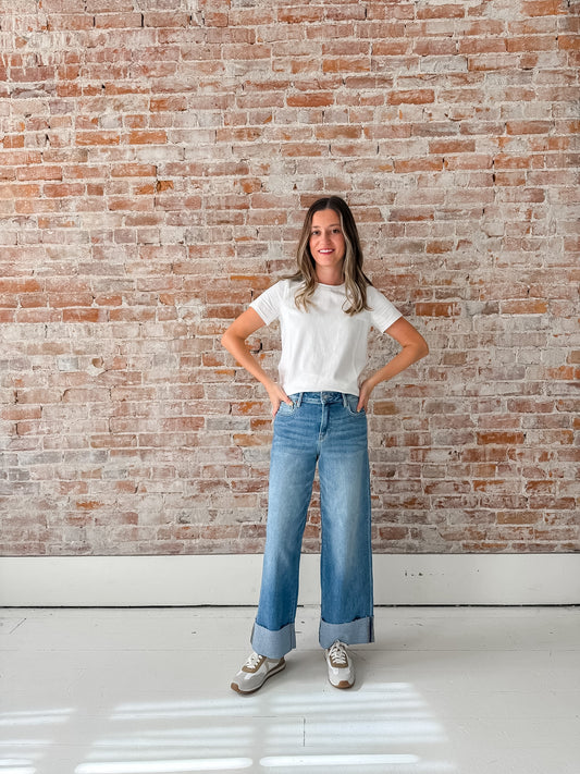 Nori Jean: Medium Wash w/ Cuff