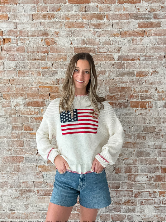 Flag Sweater in Ivory