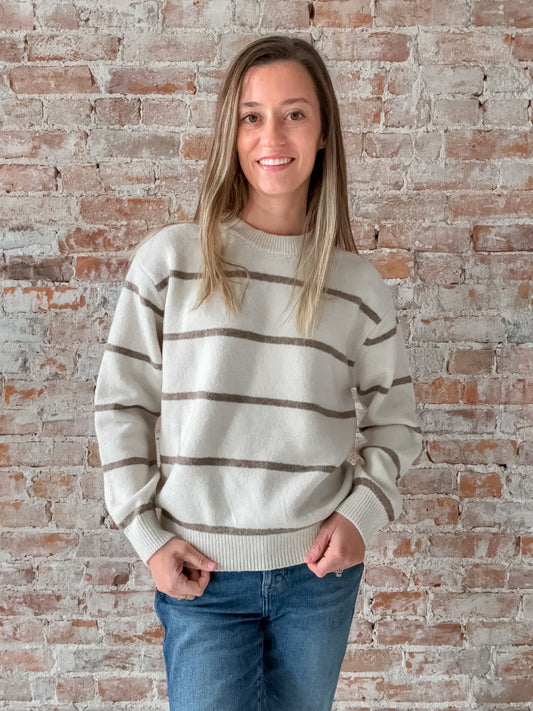 neutral stripe sweater