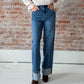 cuffed dark wash jeans