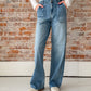wide leg medium wash jeans