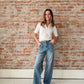 wide leg medium wash jeans