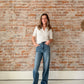 dark wash wide leg jean