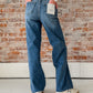 dark wash wide leg jean