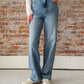 medium wash wide leg jeans
