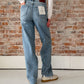 medium wash wide leg jeans