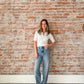 medium wash wide leg jeans