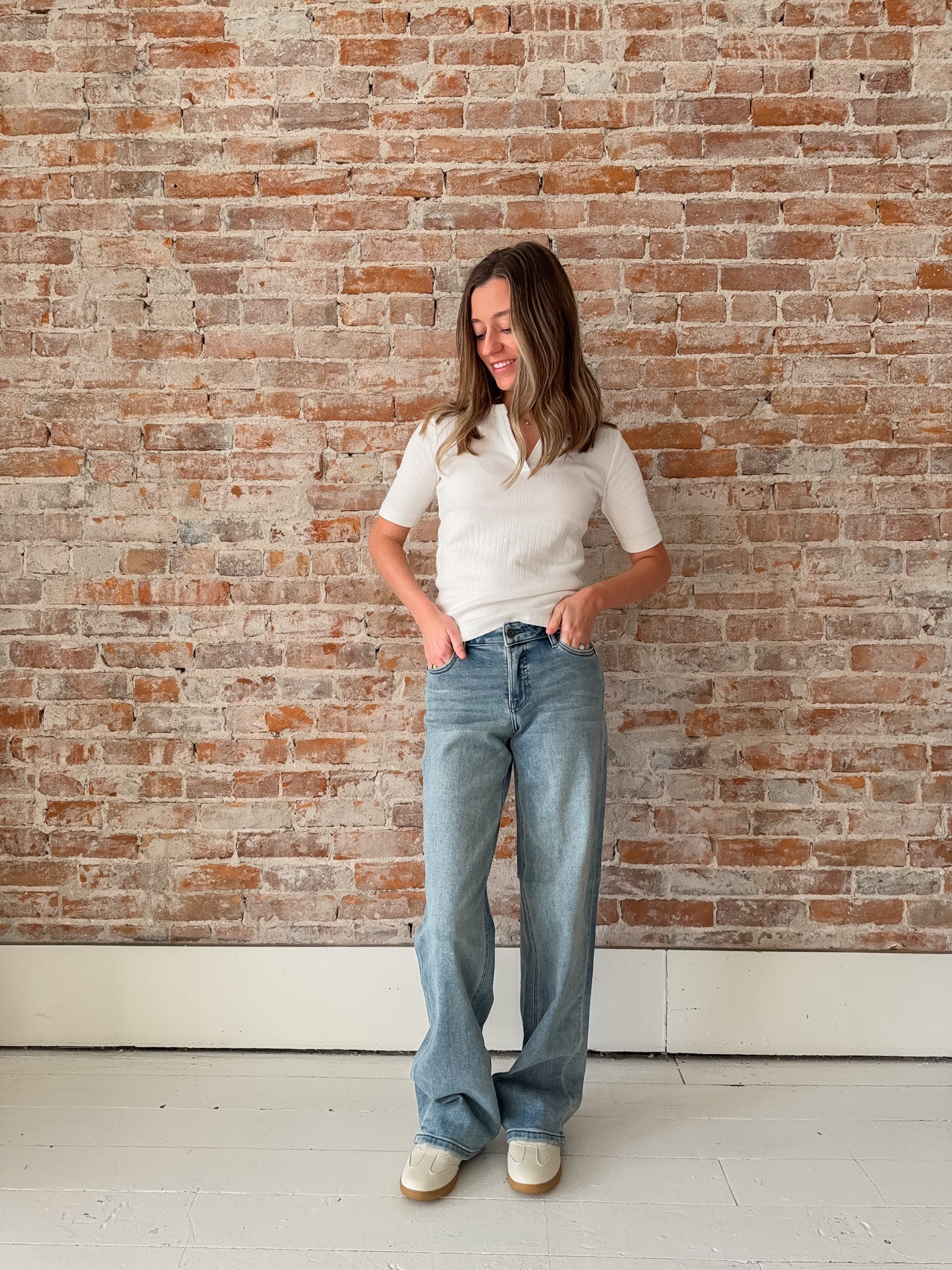 vintage wash dad jean