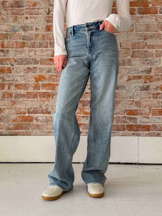 vintage wash dad jean
